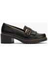 JucaZapatos - Pitillos 20522 - NEGRO - Mocasín en napa con grano con flecos y hebilla Negro