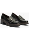 JucaZapatos - Pitillos 20522 - NEGRO - Mocasín en napa con grano con flecos y hebilla Negro