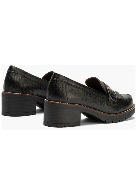 JucaZapatos - Pitillos 20522 - NEGRO - Mocasín en napa con grano con flecos y hebilla Negro