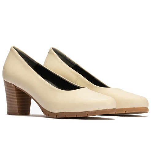 JucaZapatos - Pitillos 100 - CREMA - Zapato de Salón Mujer Tacón Alto con Tapas Beige