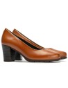 JucaZapatos - Pitillos 100 - CUERO - Zapato de Salón Mujer Tacón Alto con Tapas Marrón Claro
