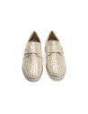 JucaZapatos - Pitillos 10333 - ORO - Blucher con picados mujer con velcro en piel fantasía ORO