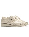 JucaZapatos - Pitillos 10333 - ORO - Blucher con picados mujer con velcro en piel fantasía ORO