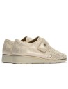 JucaZapatos - Pitillos 10333 - ORO - Blucher con picados mujer con velcro en piel fantasía ORO