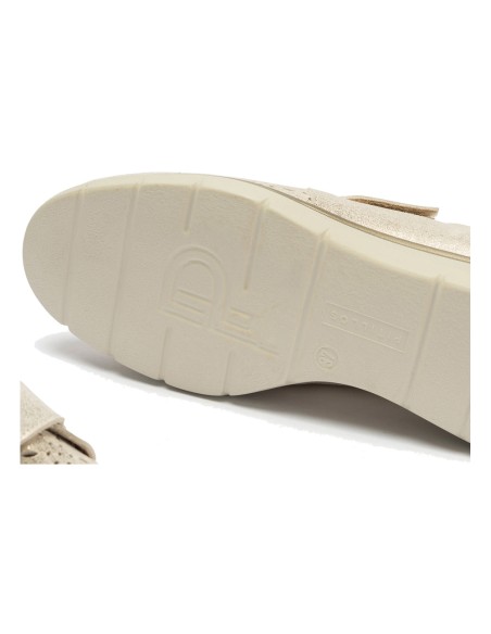 JucaZapatos - Pitillos 10333 - ORO - Blucher con picados mujer con velcro en piel fantasía ORO