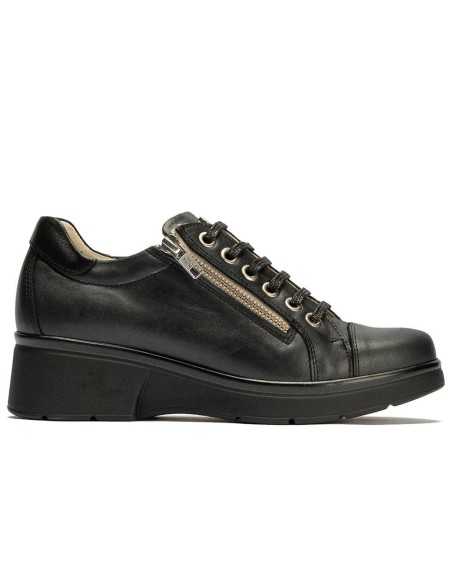 JucaZapatos - Pitillos 10392 - NEGRO - Basket mujer con cremallera en piel fantasía NEGRO