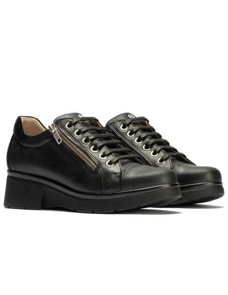 JucaZapatos - Pitillos 10392 - NEGRO - Basket mujer con cremallera en piel fantasía NEGRO