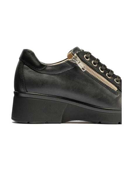 JucaZapatos - Pitillos 10392 - NEGRO - Basket mujer con cremallera en piel fantasía NEGRO