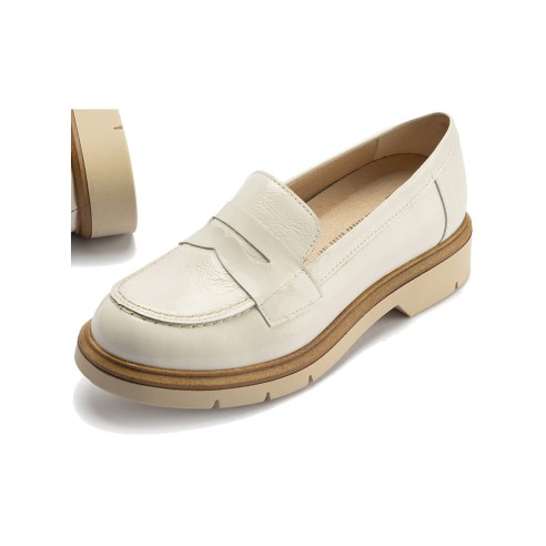 JucaZapatos - Pitillos 10400 - GLACIAL - Mocasin mujer en piel charol GLACIAL