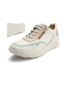 JucaZapatos - Pitillos 10412 - BLANCO - Deportivo multicolor mujer con cremallera y cordones en piel combinada BLANCO