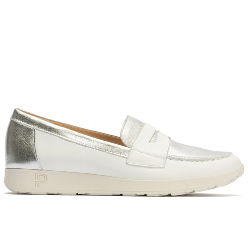 JucaZapatos - Pitillos 10421 - BLANCO - Mocasin antifaz mujer en piel combinada BLANCO