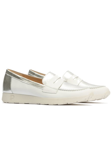 JucaZapatos - Pitillos 10421 - BLANCO - Mocasin antifaz mujer en piel combinada BLANCO