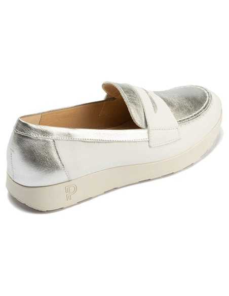 JucaZapatos - Pitillos 10421 - BLANCO - Mocasin antifaz mujer en piel combinada BLANCO