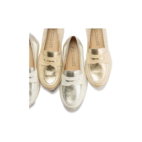 JucaZapatos - Pitillos 10421 - BLANCO - Mocasin antifaz mujer en piel combinada BLANCO