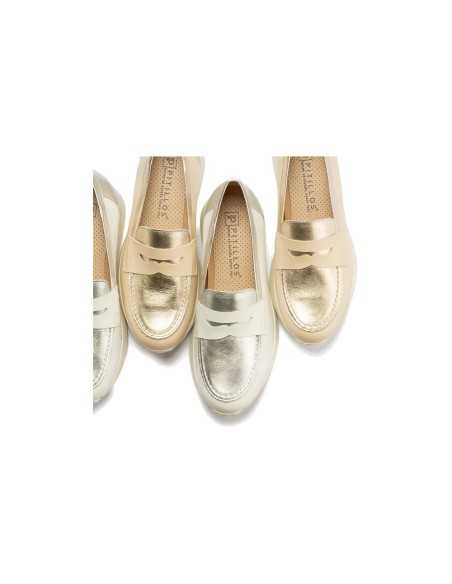 JucaZapatos - Pitillos 10421 - BLANCO - Mocasin antifaz mujer en piel combinada BLANCO