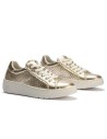 JucaZapatos - Pitillos 10443 - ORO - Basket con picados mujer en piel laminado ORO