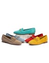 JucaZapatos - Pitillos 10475 - ROJO - Mocasin con adorno metal mujer en serraje ROJO