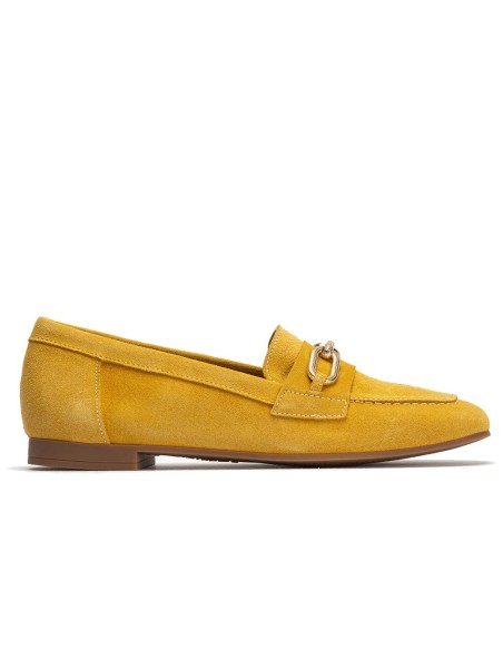 JucaZapatos - Pitillos 10475 - MAIZ-V - Mocasin con adorno metal mujer en serraje MAIZ-V