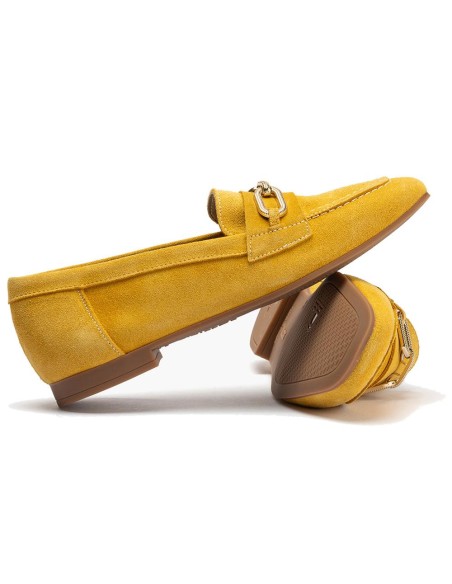 JucaZapatos - Pitillos 10475 - MAIZ-V - Mocasin con adorno metal mujer en serraje MAIZ-V