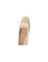 JucaZapatos - Pitillos 10490 - CREMA-PIED - Mocasin con tacón mujer en piel charol CREMA/PIEDRA