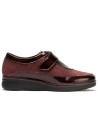 JucaZapatos - Pitillos 10703 - BURDEOS - Deportivo Velcro en charol con lycra de mujer color burdeos