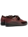 JucaZapatos - Pitillos 10703 - BURDEOS - Deportivo Velcro en charol con lycra de mujer color burdeos