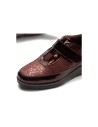 JucaZapatos - Pitillos 10703 - BURDEOS - Deportivo Velcro en charol con lycra de mujer color burdeos