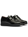 JucaZapatos - Pitillos 10703 - NEGRO - Deportivo Velcro en charol con lycra de mujer color negro