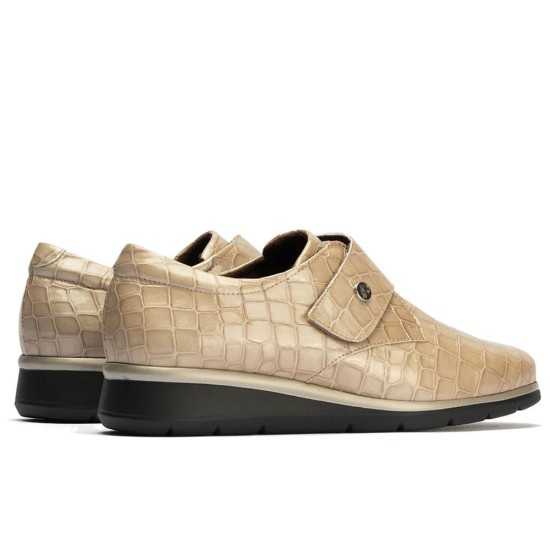 JucaZapatos - Pitillos 10714 - PIEDRA - Blucher Correa en Coco de mujer color piedra