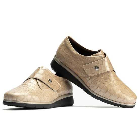 JucaZapatos - Pitillos 10714 - PIEDRA - Blucher Correa en Coco de mujer color piedra