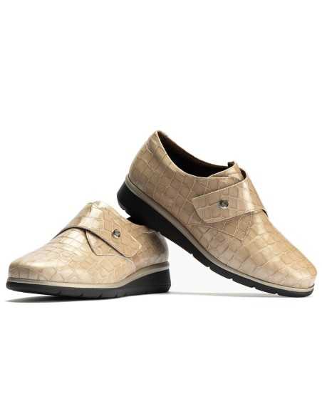 JucaZapatos - Pitillos 10714 - PIEDRA - Blucher Correa en Coco de mujer color piedra