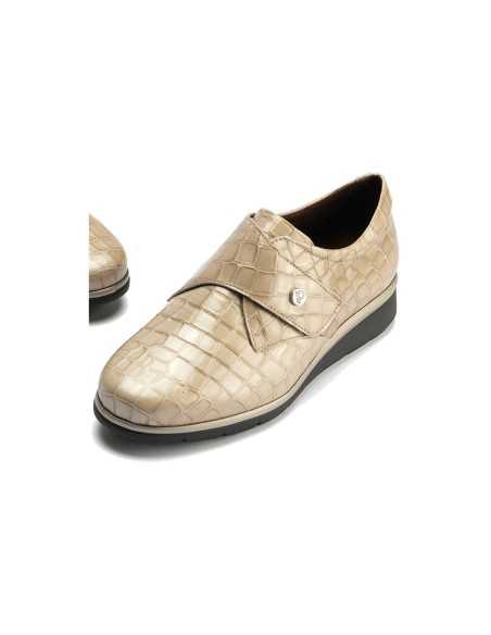 JucaZapatos - Pitillos 10714 - PIEDRA - Blucher Correa en Coco de mujer color piedra