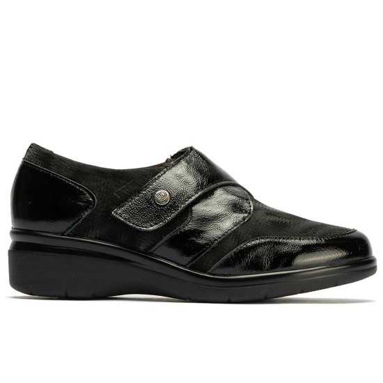 JucaZapatos - Pitillos 10721 - NEGRO - Blucher Lycra con Velcro de mujer color negro
