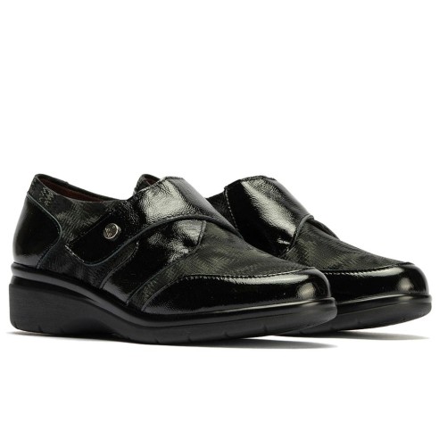JucaZapatos - Pitillos 10721 - NEGRO - Blucher Lycra con Velcro de mujer color negro