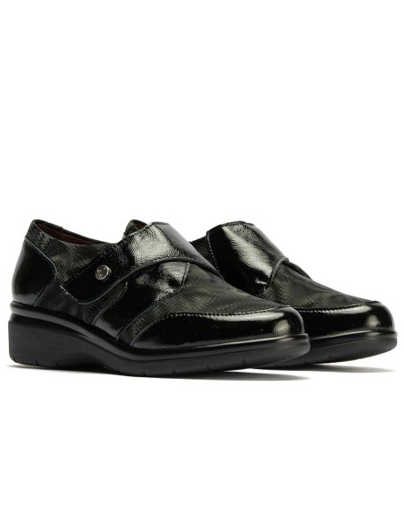 JucaZapatos - Pitillos 10721 - NEGRO - Blucher Lycra con Velcro de mujer color negro