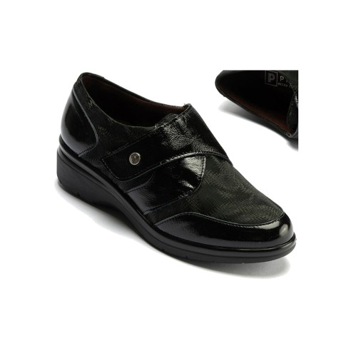 JucaZapatos - Pitillos 10721 - NEGRO - Blucher Lycra con Velcro de mujer color negro