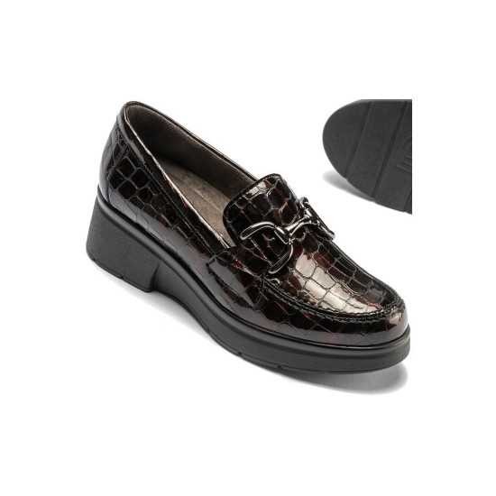 JucaZapatos - Pitillos 10750 - BURDEOS - Mocasín en Coco charol de mujer color burdeos
