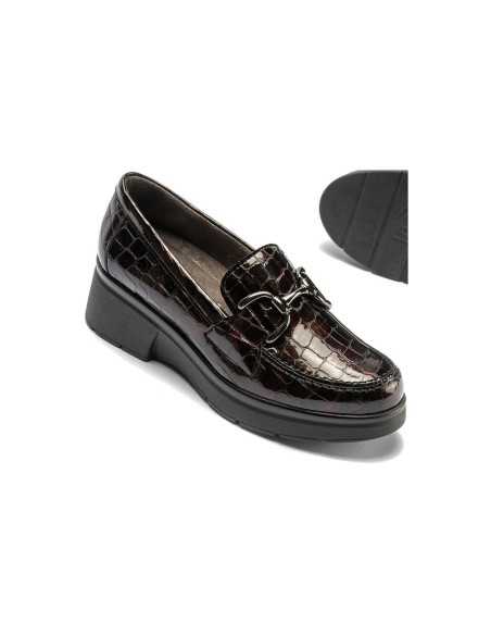 JucaZapatos - Pitillos 10750 - BURDEOS - Mocasín en Coco charol de mujer color burdeos