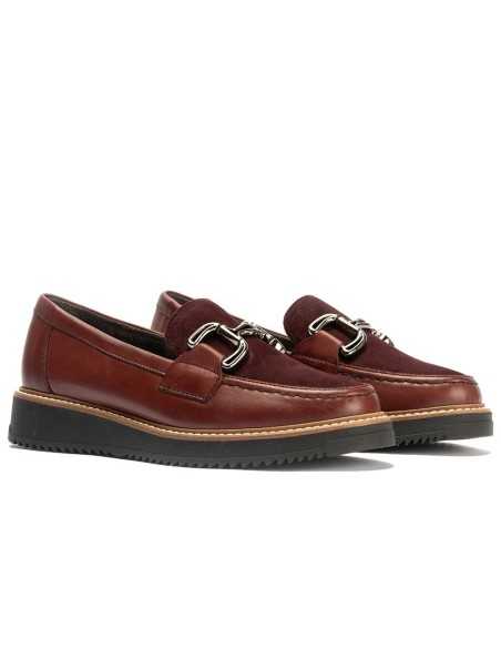 JucaZapatos - Pitillos 10763 - BURDEOS - Mocasín Combinado Ante de mujer color burdeos