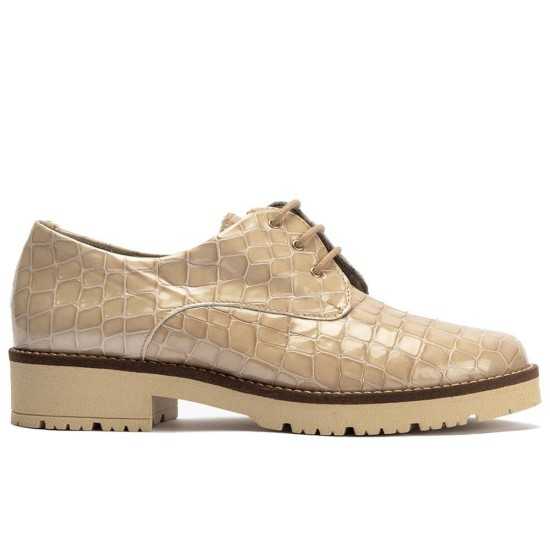 JucaZapatos - Pitillos 10771 - PIEDRA - Blucher en Coco con cordones de mujer color piedra
