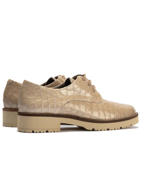 JucaZapatos - Pitillos 10771 - PIEDRA - Blucher en Coco con cordones de mujer color piedra