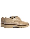 JucaZapatos - Pitillos 10771 - PIEDRA - Blucher en Coco con cordones de mujer color piedra