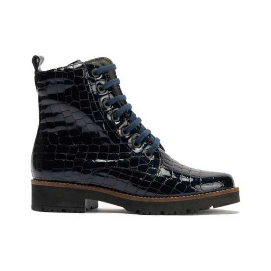 JucaZapatos - Pitillos 10774 - MARINO - Botín Militar en Coco charol de mujer color marino