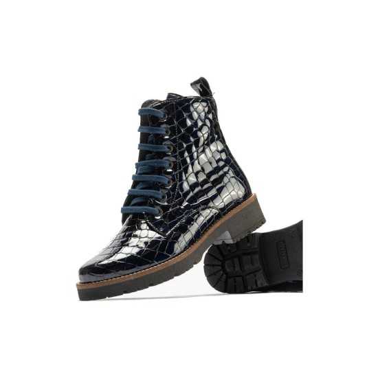 JucaZapatos - Pitillos 10774 - MARINO - Botín Militar en Coco charol de mujer color marino