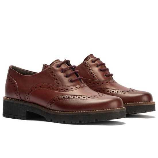 JucaZapatos - Pitillos 10776 - BURDEOS - Ingles en Napa con cordones de mujer color burdeos