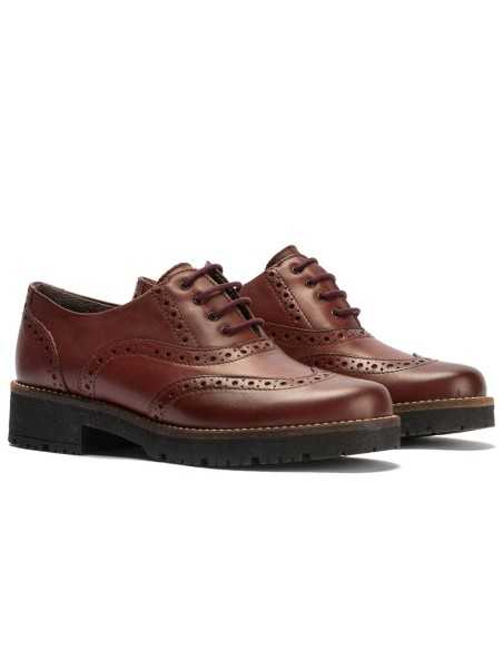 JucaZapatos - Pitillos 10776 - BURDEOS - Ingles en Napa con cordones de mujer color burdeos