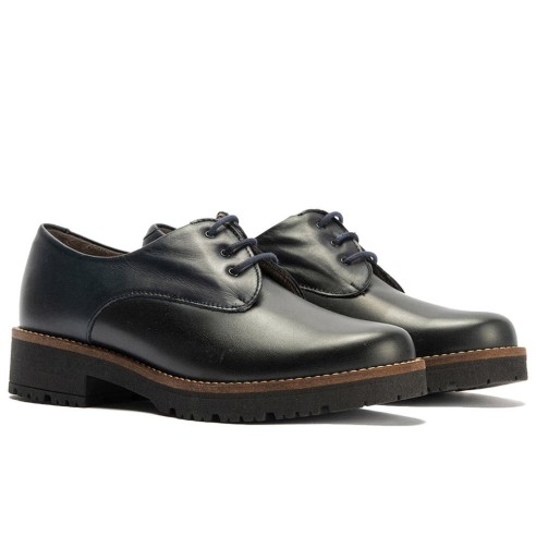 JucaZapatos - Pitillos 10781 - MARINO - Blucher en Napa con cordones de mujer color marino