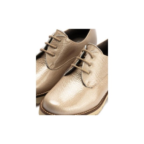 JucaZapatos - Pitillos 10782 - PIEDRA - Blucher en Charol con cordones de mujer color piedra