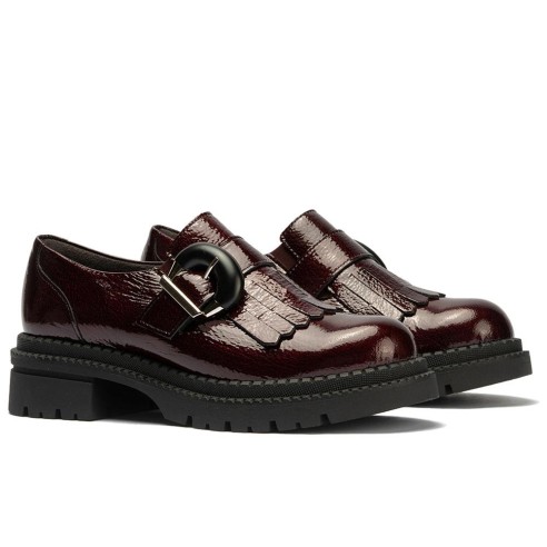JucaZapatos - Pitillos 10791 - BURDEOS - Abotinado en Charol de mujer color burdeos