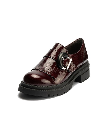 JucaZapatos - Pitillos 10791 - BURDEOS - Abotinado en Charol de mujer color burdeos